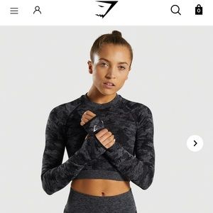 NWT gymshark camo crop top